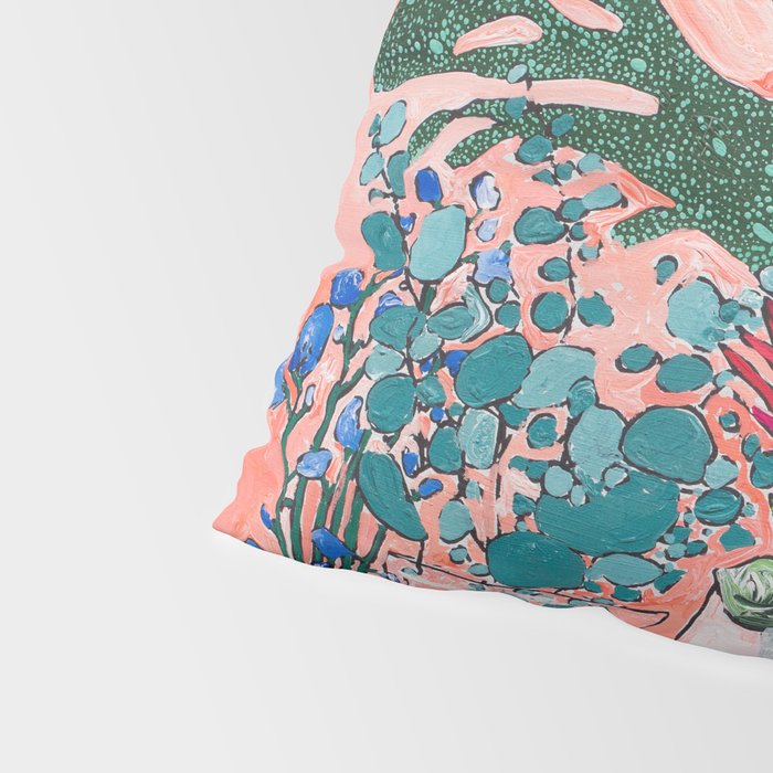 Cockatoo Vase - Bouquet of Flowers on Coral and Jungle Pillow Sham Gallery Image 4