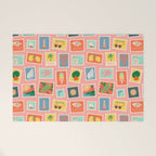 Vintage summer post card stamp pattern Welcome Mat Gallery Image 1