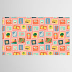 Vintage summer post card stamp pattern Tablecloth Gallery Image 2