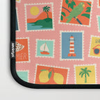 Vintage summer post card stamp pattern Laptop Sleeve Gallery Image 3