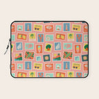 Vintage summer post card stamp pattern Laptop Sleeve Gallery Image 1