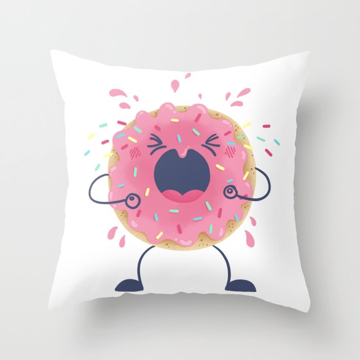 Donut Tantrum Throw Pillow Gallery Image 1