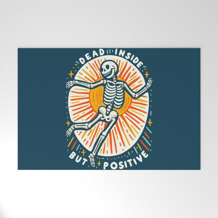 Dead inside but Positive - embrace your inner optimist Welcome Mat Gallery Image 1