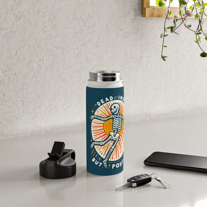 Dead inside but Positive - embrace your inner optimist Water Bottle Gallery Image 4