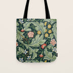 William Morris Leicester Herbaceous Italian Laurel Acanthus Textile Colorful Floral Pattern Tote Bag Gallery Image 1