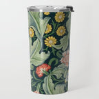 William Morris Leicester Herbaceous Italian Laurel Acanthus Textile Colorful Floral Pattern Travel Mug Gallery Image 2