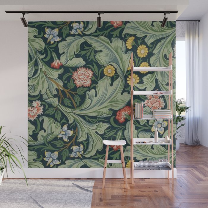William Morris Leicester Herbaceous Italian Laurel Acanthus Textile Colorful Floral Pattern Wall Mural Gallery Image 1