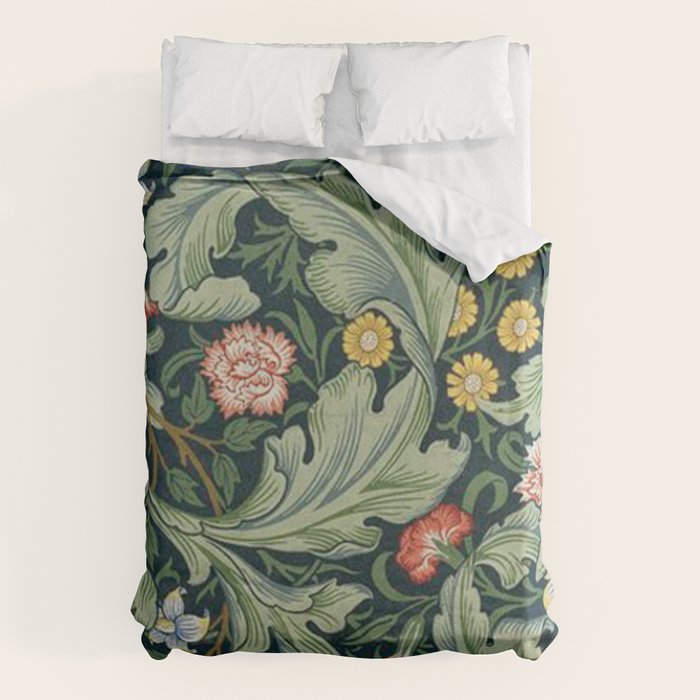 William Morris Leicester Herbaceous Italian Laurel Acanthus Textile Colorful Floral Pattern Duvet Cover Gallery Image 6