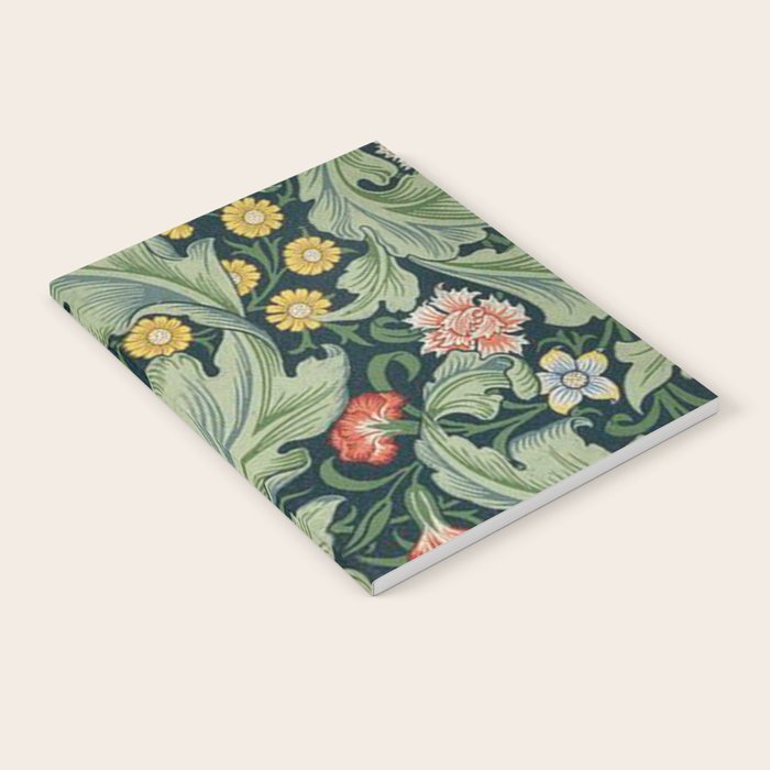 William Morris Leicester Herbaceous Italian Laurel Acanthus Textile Colorful Floral Pattern Notebook Gallery Image 1
