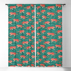 Tigers - pink, red, and jungle green Window Curtain Gallery Image 5