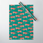 Tigers - pink, red, and jungle green Wrapping Paper Gallery Image 1