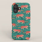 Tigers - pink, red, and jungle green iPhone Case Gallery Image 1