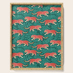 Tigers - pink, red, and jungle green Serving Tray Gallery Image 1