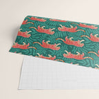 Tigers - pink, red, and jungle green Wrapping Paper Gallery Image 2