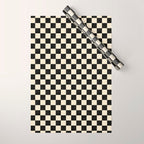 Checkers - Black and Cream Wrapping Paper Gallery Image 1