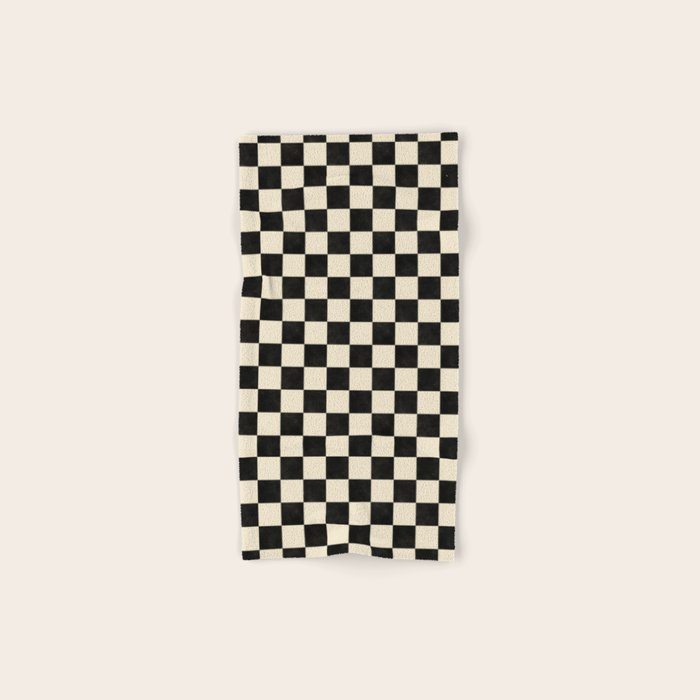 Checkers - Black and Cream Bath Towel Gallery Image 1