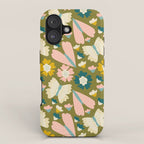 Floral Stripe - Olive  iPhone Case Gallery Image 1