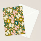 Floral Stripe - Olive  Stationery Card Gallery Image 2