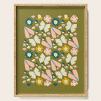 Floral Stripe - Olive  Serving Tray Gallery Image 1