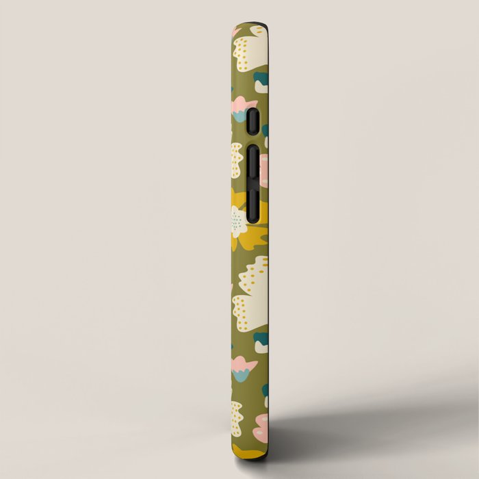 Floral Stripe - Olive  iPhone Case Gallery Image 2