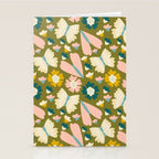 Floral Stripe - Olive  Stationery Card Gallery Image 2