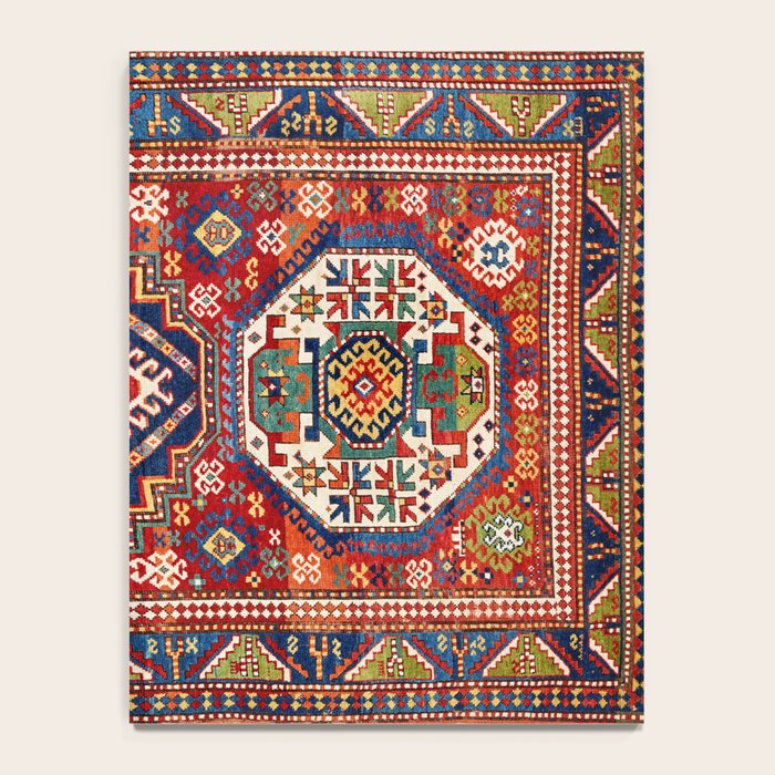 Three Medallion Kazak Southwest Caucasus Carpet Print Notebook Gallery Image 4
