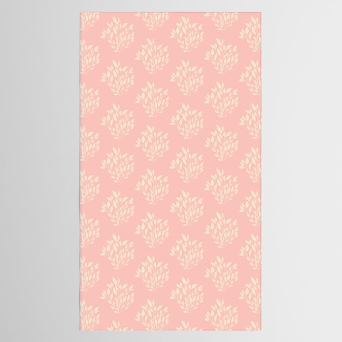 Simple Block Print Pastel Pink and Off- White Pattern Tablecloth Gallery Image 2