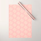 Simple Block Print Pastel Pink and Off- White Pattern Wrapping Paper Gallery Image 1