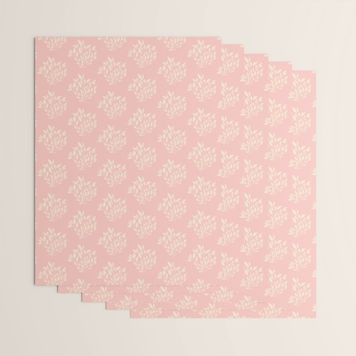 Simple Block Print Pastel Pink and Off- White Pattern Wrapping Paper Gallery Image 3