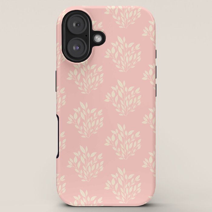 Simple Block Print Pastel Pink and Off- White Pattern iPhone Case Gallery Image 5