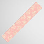 Simple Block Print Pastel Pink and Off- White Pattern Table Runner Gallery Image 3