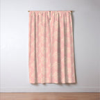 Simple Block Print Pastel Pink and Off- White Pattern Window Curtain Gallery Image 3