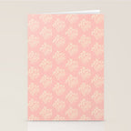 Simple Block Print Pastel Pink and Off- White Pattern Stationery Card Gallery Image 2