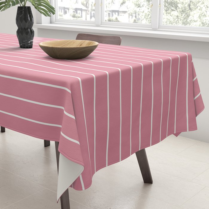 Minimal Arch XVIII 90s Pink Modern Geometric Lines Tablecloth Gallery Image 3