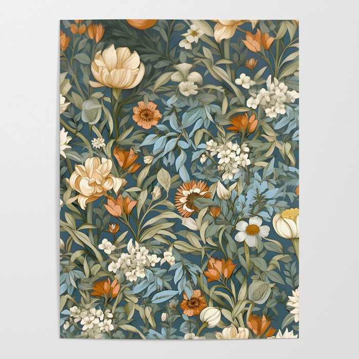 Countryside Blooms Renaissance Cottage Floral Poster Gallery Image 4