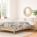 pattern lush blue, beige and white peonies Duvet Cover Gallery Image 2