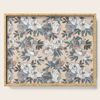 pattern lush blue, beige and white peonies Serving Tray Gallery Image 1