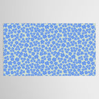 Blue flower blossom scatter on soft green Tablecloth Gallery Image 2
