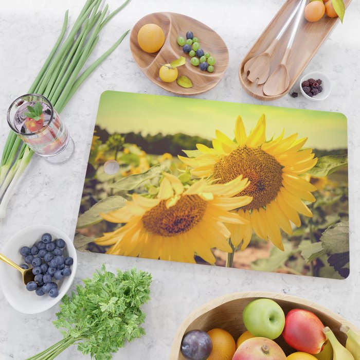 Yellow Summer Sunflower Cutting Board Gallery Image 2
