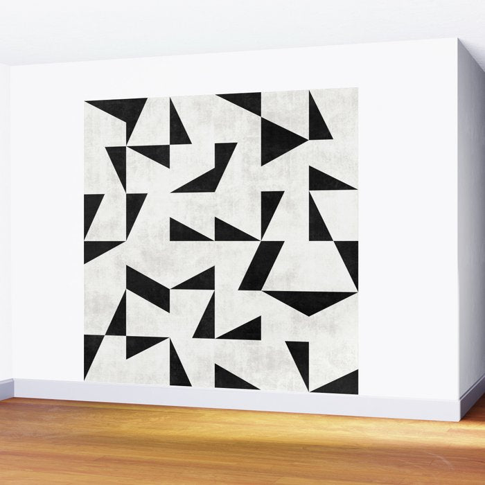 Mid-Century Modern Pattern No.11 - Black and White Conrete Wall Mural Gallery Image 2