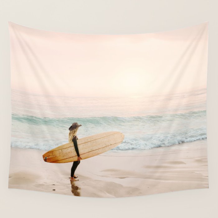 Surfer Girl Wall Tapestry Gallery Image 1