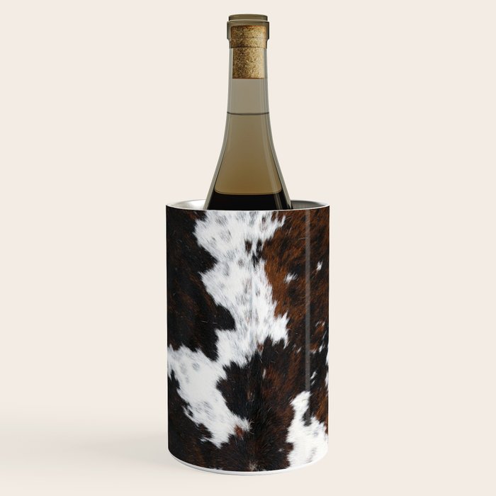 Brown Cowhide, Farmhouse decor Wine Chiller Gallery Image 1