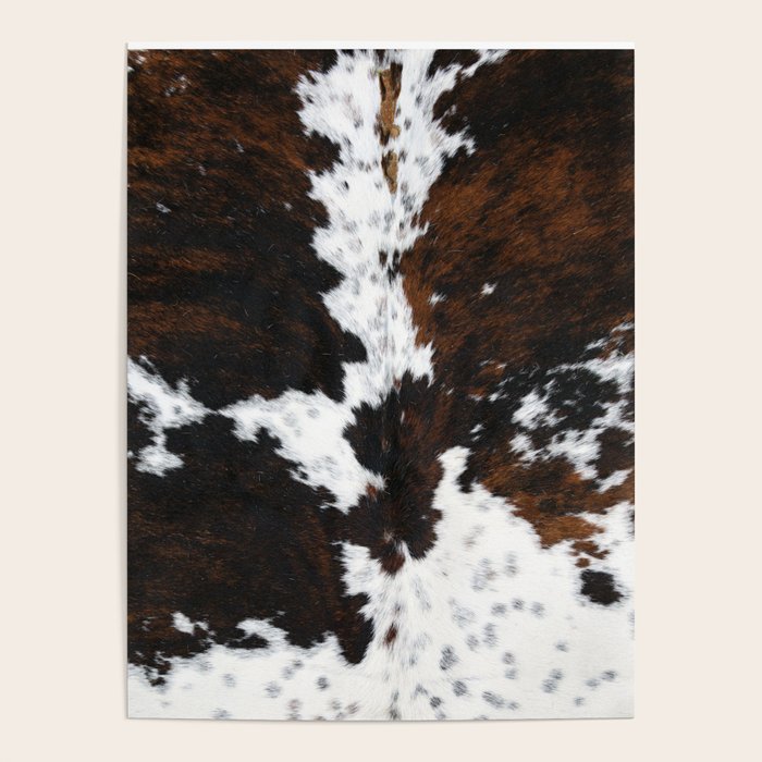 Brown Cowhide, Farmhouse decor Poster Gallery Image 1