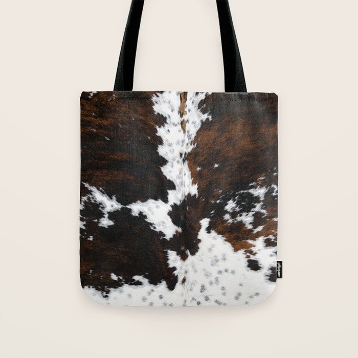 Brown Cowhide, Farmhouse decor Tote Bag Gallery Image 1