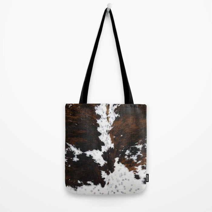 Brown Cowhide, Farmhouse decor Tote Bag Gallery Image 2