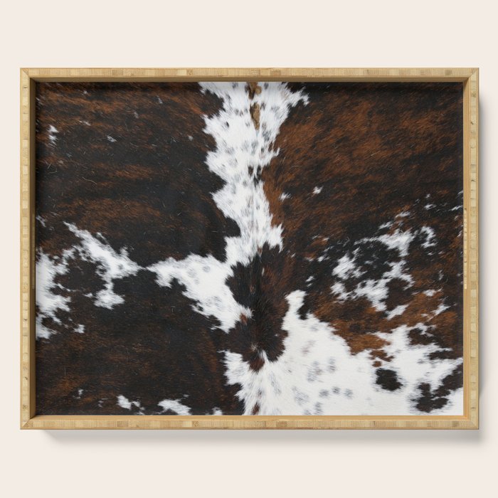 Brown Cowhide, Farmhouse decor Serving Tray Gallery Image 1