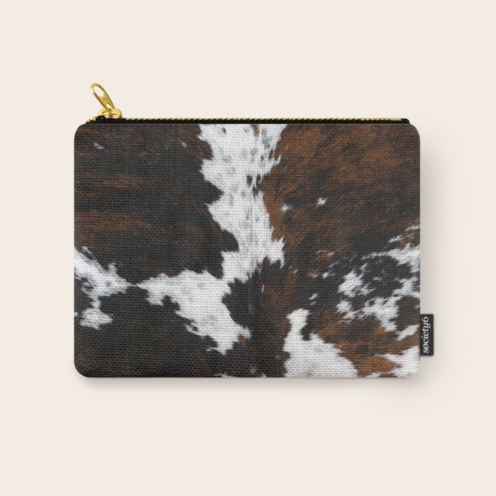 Brown Cowhide, Farmhouse decor Carry All Pouch Gallery Image 1