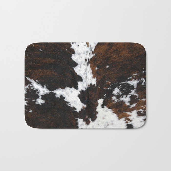 Brown Cowhide, Farmhouse decor Bath Mat Gallery Image 1