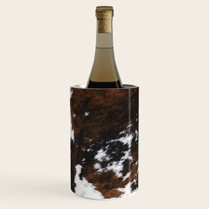 Brown Cowhide, Farmhouse decor Wine Chiller Gallery Image 3