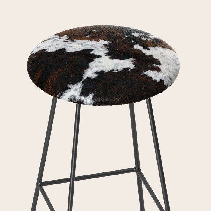 Brown Cowhide, Farmhouse decor Stool Gallery Image 2
